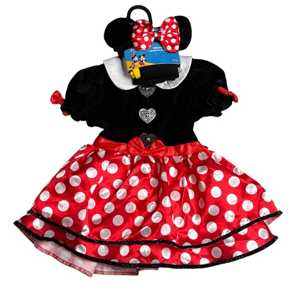 Spirit Halloween Disney Minnie Mouse Polka Dot Dress Costume Set size 12-18M NWT - Picture 1 of 9
